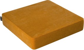 Puf Square kolor żółty tkanina połyskliwa, welwetowa