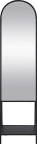 Lustro stojące z 2 półkami - Metal - szer. 46 x gł. 41 x wys. 172 cm - Czarny - LIVIO