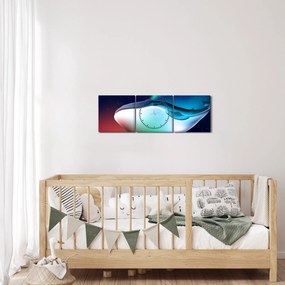Obraz - Wieloryb w kosmosie (z zegarem) (90x30 cm)