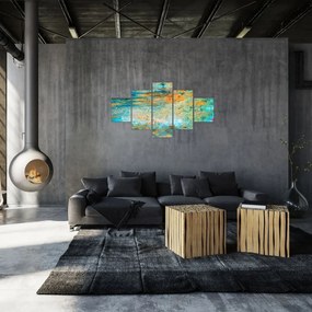 Obraz niebieskiej abstrakcji (125x70 cm)