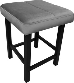 Taboret KLASYK tkanina Welur stelaż metalowy : Kolor Stelaża - Czarny , Kolor tkaniny - VELVET - MG17, Typ tkaniny - Velvet, Wysokość - 45 cm