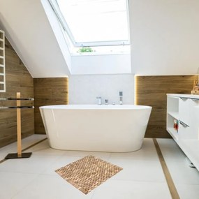 Antypoślizgowa mata, teak, naturalna, 50 x 48,5 cm