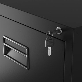 Metalowa szafa kartotekowa SARA V4, 460 x 1320 x 620 mm, czarna