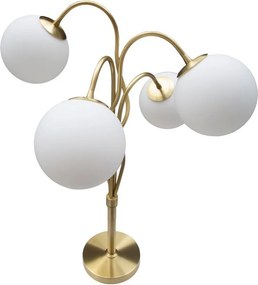 Lampa stołowa w biało-złotym kolorze ze szklanym kloszem (wysokość 74 cm) Glamy – Mauro Ferretti