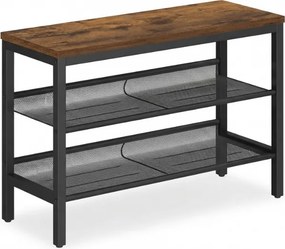 Szafka na buty TAYLOR z 2 półkami 75x50 cm, w kolorze rustykalnym brązowym