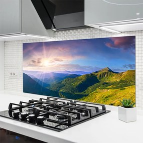 Dekor Szklany do Kuchni Słoneczna Polana Pod Szczytami