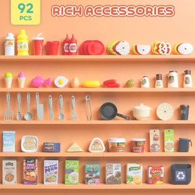 AIYAPLAY 92-elementowy zestaw kuchenny dla dzieci, kran, tworzywo sztuczne, 3–6 lat, zielony