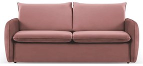 Różowa aksamitna rozkładana sofa 194 cm Vienna – Cosmopolitan Design