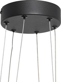 Lampa wisząca czarna z LED 3-stopniowo ściemnialna 6-światłowa - Jolanta