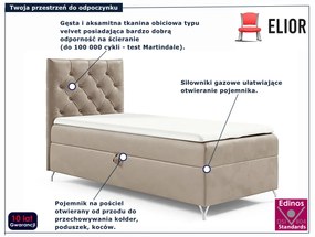 Szaro-różowe pojedyncze łóżko kontynentalne 3 rozmiary F6-W75