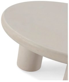 Kremowy okrągły stolik w dekorze kamienia ø 80 cm Iriel – MOME