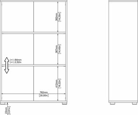 Niski regał biurowy otwarty Sign szary mat