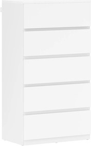 HOMCOM Komoda Sideboard z 5 szufladami, 55 cm szer x 34 cm gł x 100 cm wys, Biała
