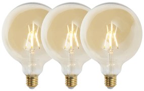 Zestaw 3 żarówek LED E27 z możliwością ściemniania G125 złote 5W 450lm 2200K