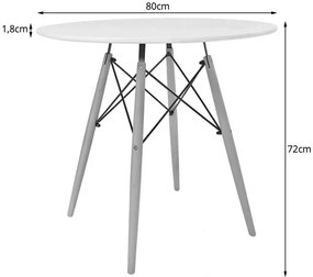 Okrągły skandynawski stół 80 cm dąb - Emodi 7X