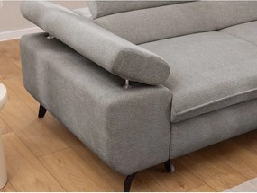 Jasnoszary narożnik z tkaniny szenilowej (prawostronny/w kształcie litery L) Marbeya – Ropez