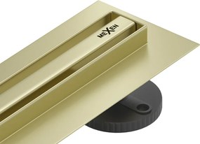 Mexen Flat 360° Slim odpływ liniowy obrotowy 60 cm, złoty szczotkowany - 1A41060