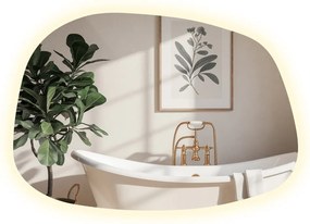 Lustro w kształcie plamy asymetryczne LED