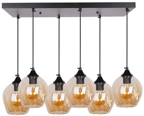 Czarna lampa wisząca z 6 szklanymi kloszami - 5X Z033 W7-K48