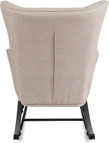 Fotel Bujany na Biegunach Uszak Wypoczynkowy JACKSON Beżowy do Salonu Nowoczesny