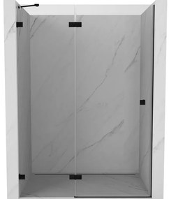 Mexen Lunar drzwi prysznicowe uchylne lewe 130 cm, transparent, czarne - 834-130-000-70-00-L