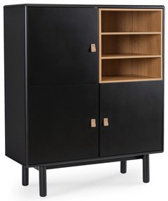 Komoda Trzydrzwiowa VEDDE 100 cm Czarna Loftowa
