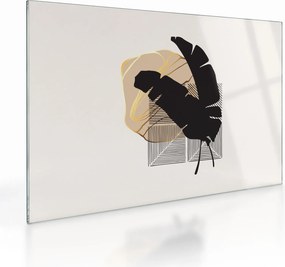 Obraz na szkle - Abstrakcja z tropikalnymi liśćmi N⁰4 (70x50 cm)