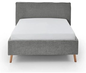 Szare tapicerowane łóżko dwuosobowe ze schowkiem i stelażem 140x200 cm Riva – Meise Möbel