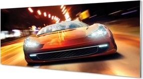 Panel szklany do Kuchni Sportowe Auto w Nocnym Mieście