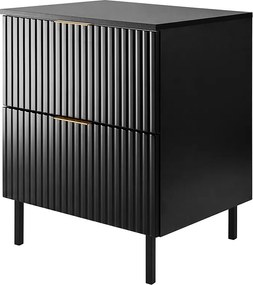 Szafka pod umywalkę, Czarny + złoty uchwyt, 60 x 77 x 46 cm, nogi czarne + Blat