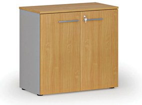 Szafa biurowa z drzwiami PRIMO GRAY, 800 x 420 x 740 mm, szary/buk