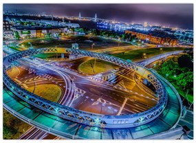 Obraz - nocna panorama miasta (70x50 cm)