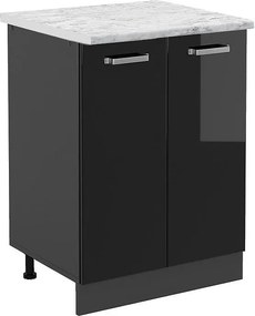 Szafki kuchenne czarny wysoki połysk 60x46x81.6 r-line