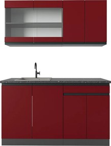 Pojedyncza kuchnia czerwony/antracyt 140x60x81.6 r-line