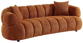 Kanapa 3-osobowa z terakotowej tkaniny z bukli COLIANI