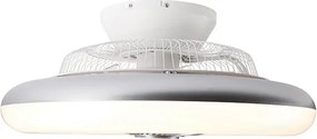 Srebrny wentylator sufitowy z LED i pilotem - Clima