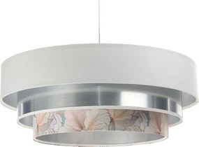 Biało srebrna lampa wisząca z okrągłym abażurem S452 A7-C20