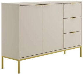 Komoda na nóżkach w stulu glamour kaszmir + złoty - Pascal 3X