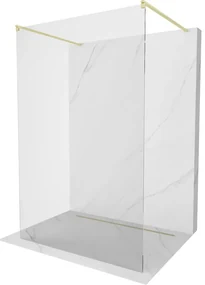 Mexen Kioto ścianka prysznicowa wolnostojąca 100 x 200 cm, transparent 8 mm, złota szczotkowana - 800-100-002-55-00