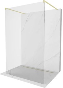 Mexen Kioto ścianka prysznicowa wolnostojąca 100 x 200 cm, transparent 8 mm, złota szczotkowana - 800-100-002-55-00