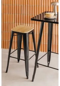 Zestaw 2 Sztaplowanych Wysokich Stołków Stalowych Lix Naturalna - Czarny & ↑75 Cm - Sklum