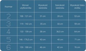 Stolik dla ucznia z regulacją wysokości Sobre prostokątny 70x50 cm