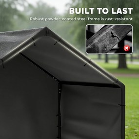 PawHut Buda dla psa z wodoodpornym i UV odpornym dachem dla psów do 30 kg, 125 x 110 x 93 cm, czarna | Aosom PL