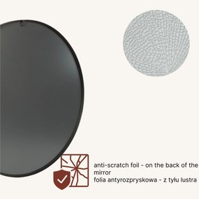 Lustro okrągłe NOOR, metalowa rama, Ø 80 cm