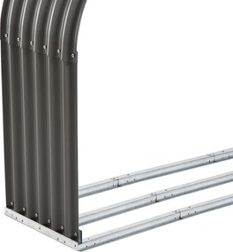 Outsunny Stojak na Drewno Opałowe Drewutnia Stalowa Szara 212x46x112cm | Aosom PL