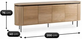 Nowoczesna komoda na nóżkach 200cm dąb L4-E83