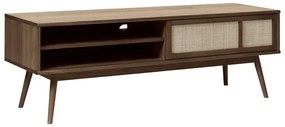 Ciemnobrązowa szafka pod TV w dekorze dębu 150x50 cm Barrali – Unique Furniture