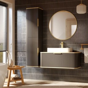 Szafka łazienkowa RIVELA 2D 40x160cm czarna STRAMA