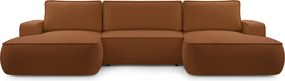 Masseno Narożnik SOLO z funkcją spania i pojemnikiem na pościel Narozniki U, Rozkładana sofa - Ceglasty, GERRA 25