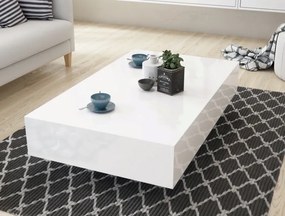 Stolik kawowy w wysokim połysku Iron 100x60 biały